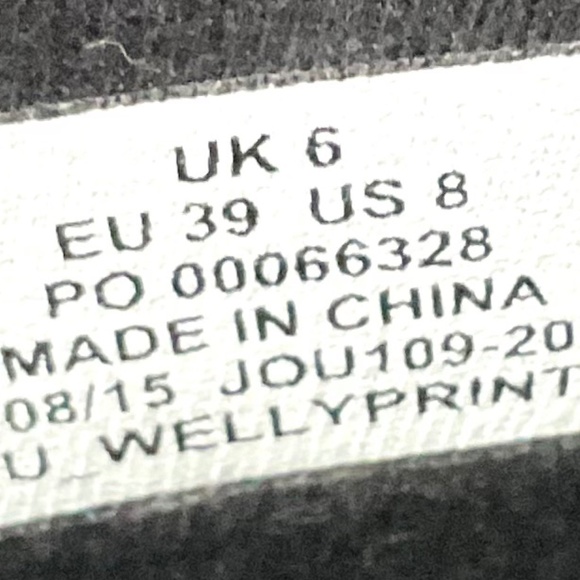 BLACK WHITE JOULES WELLY PRINT KNEE HIGH RAIN BOOTS SIZE US 8/ EU 39 - Picture 10 of 10